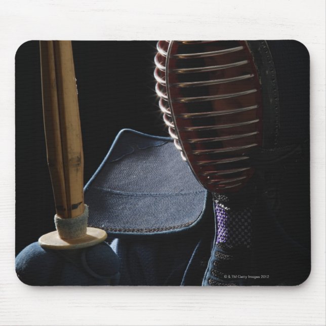 Portrait of a Kendo Fencer 6 Mouse Pad (Front)
