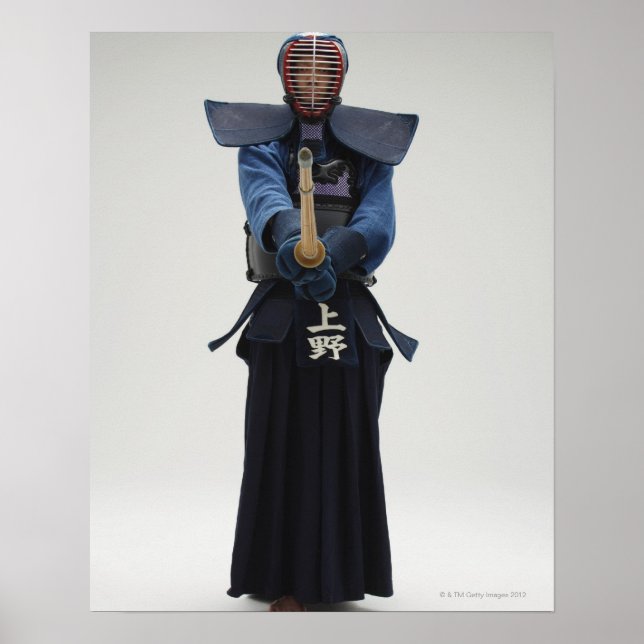 Portrait of a Kendo Fencer Poster (Front)