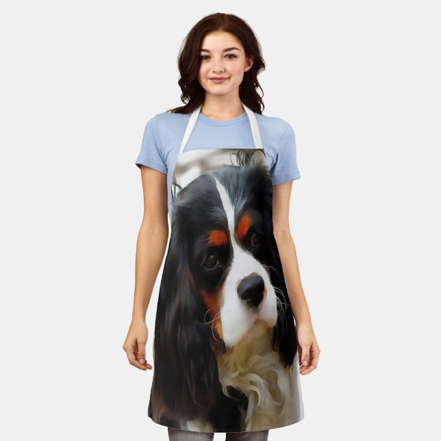 Portrait Of A King Charles Cavalier Spaniel Apron (Worn)