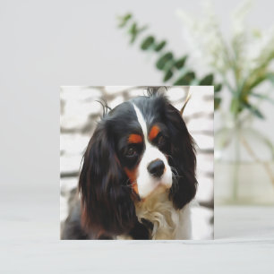 Portrait Of A King Charles Cavalier Spaniel Holiday Card