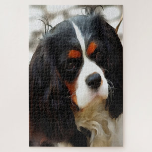 Portrait Of A King Charles Cavalier Spaniel Jigsaw Puzzle
