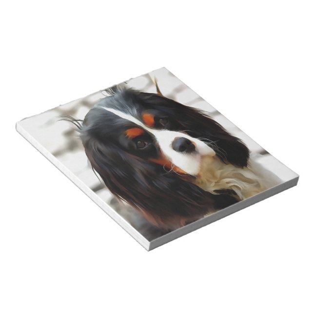 Portrait Of A King Charles Cavalier Spaniel Notepad (Angled)