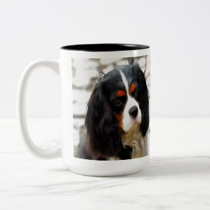 Portrait Of A King Charles Cavalier Spaniel Two-Tone Coffee Mug