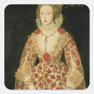 Portrait of a Lady, 1619 Square Sticker