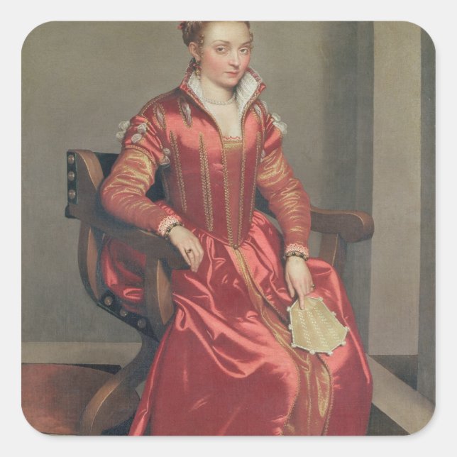 Portrait of a Lady, c.1555-60 Square Sticker (Front)