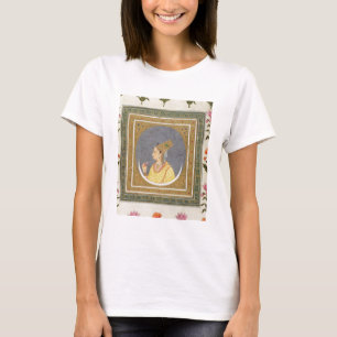 Portrait of a lady holding a lotus petal, from the T-Shirt