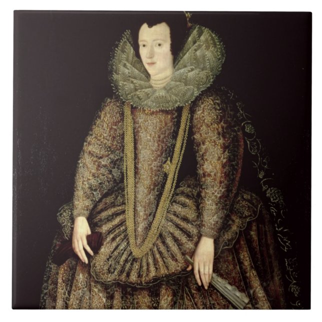 Portrait of a Lady in Elizabethan Dress Tile (Front)
