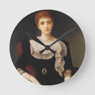 Portrait of a Lady (oil on canvas) 2 Round Clock