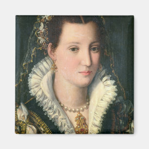 Portrait of a Lady (oil on panel) 2 Magnet