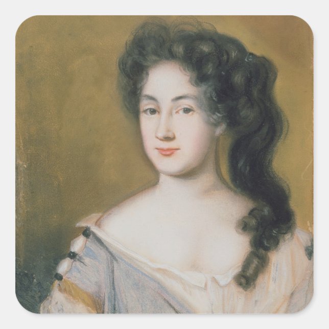 Portrait of a Lady (pastel on paper) Square Sticker (Front)