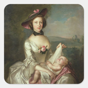Portrait of a Lady, said to be Elizabeth, wife of Square Sticker