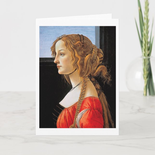 Portrait of a Lady, Sandro Botticelli Card (Front)
