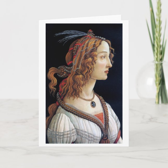 Portrait of a Lady, Sandro Botticelli Card (Front)