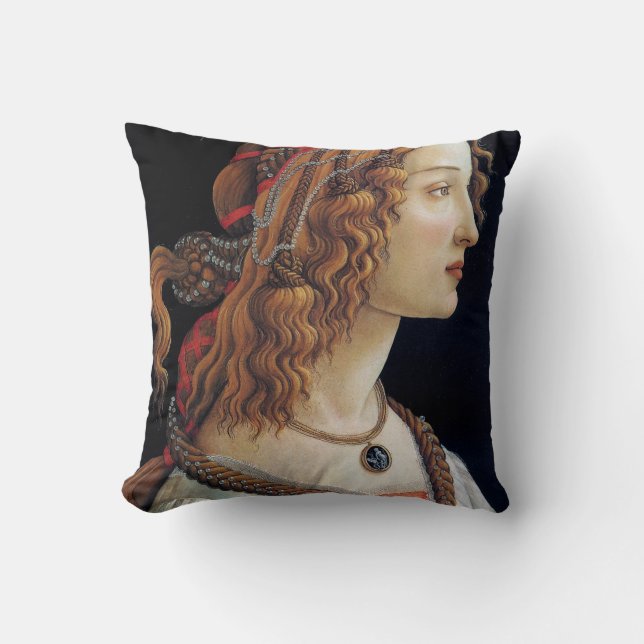 Portrait of a Lady, Sandro Botticelli Cushion (Front)