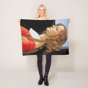 Portrait of a Lady, Sandro Botticelli Fleece Blanket