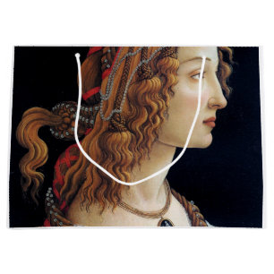 Portrait of a Lady, Sandro Botticelli Large Gift Bag