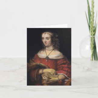 Portrait of a Lady With a Hedgehog Card