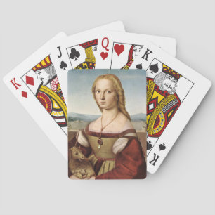 Portrait of a Lady with a Unicorn (by Raphael) Playing Cards
