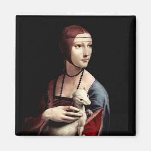 Portrait of a Lady with Ermine (a ferret) Magnet