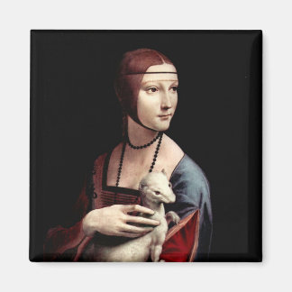 Portrait of a Lady with Ermine (a ferret) Magnet