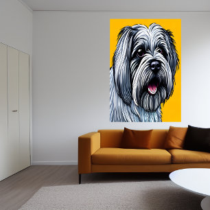 Portrait of a Lhasa Apso   AI Art  Poster