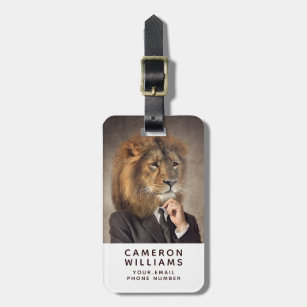 Portrait of A Lion   Add Your Name Luggage Tag