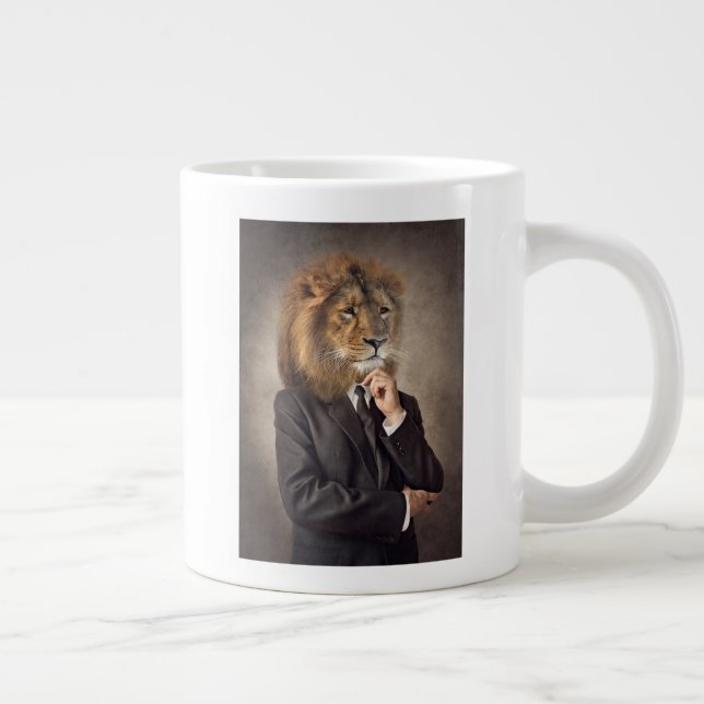 Portrait of A Lion Large Coffee Mug (Right)