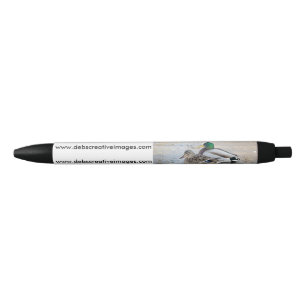 Portrait of a male and female mallard black ink pen
