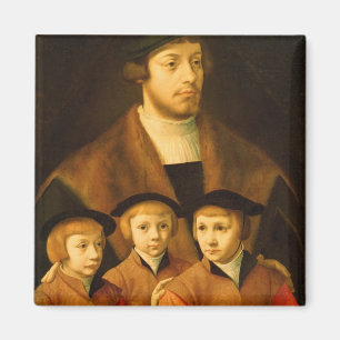 Portrait of a Man and His Three Sons Magnet