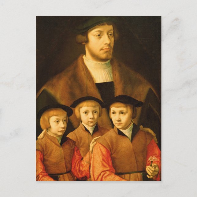 Portrait of a Man and His Three Sons Postcard (Front)