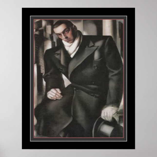 "Portrait of a Man" Art Deco by Tamara de Lempicka Poster (Front)