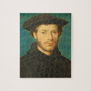 Portrait of a Man, c. 1536- 40 (oil on walnut) Jigsaw Puzzle