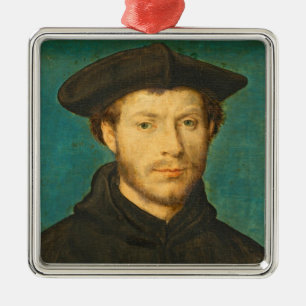 Portrait of a Man, c. 1536- 40 (oil on walnut) Metal Ornament