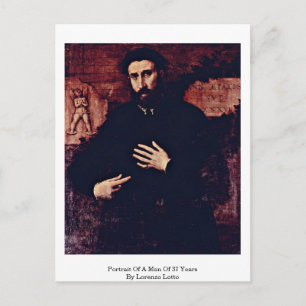 Portrait Of A Man Of 37 Years By Lorenzo Lotto Postcard