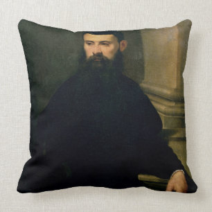 Portrait of a Man (oil on canvas) 2 Cushion