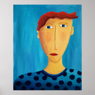 Portrait Of A Man Painting Modern Art Print