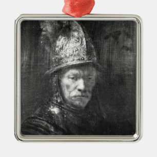 Portrait of a Man with a Golden Helmet, 1648 Metal Tree Decoration