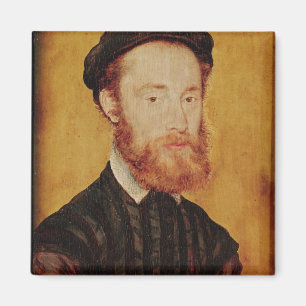 Portrait of a Man with Blonde Hair Magnet