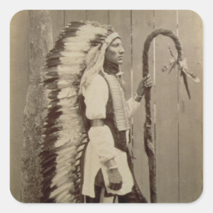 Portrait of a Native American from 'Buffalo Bill's Square Sticker