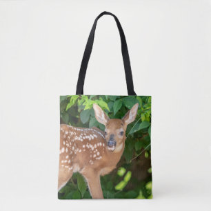 Portrait of a Newborn Fawn (white-tailed deer) Tote Bag