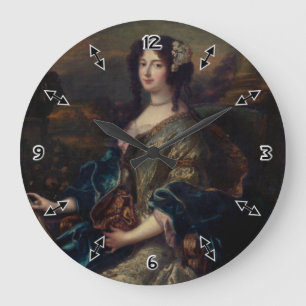 Portrait Of A Noble Lady by Pierre Mignard Large Clock