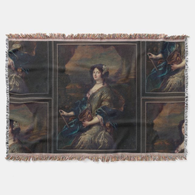 Portrait Of A Noble Lady by Pierre Mignard Throw Blanket (Front)