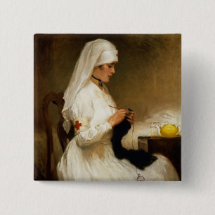 Portrait of a Nurse from the Red Cross 15 Cm Square Badge