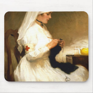 Portrait Of A Nurse Red Cross - Gabriel Nicolet Mouse Pad