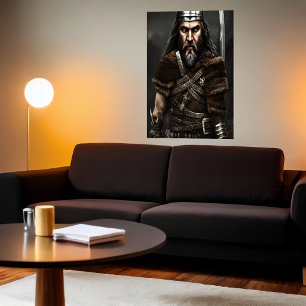 Portrait of a older Viking   AI Art Poster