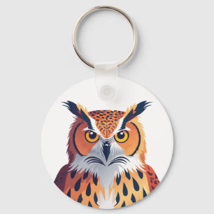 Portrait of a owl with big eyes key ring