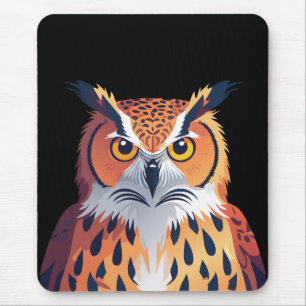 Portrait of a owl with big eyes mouse pad