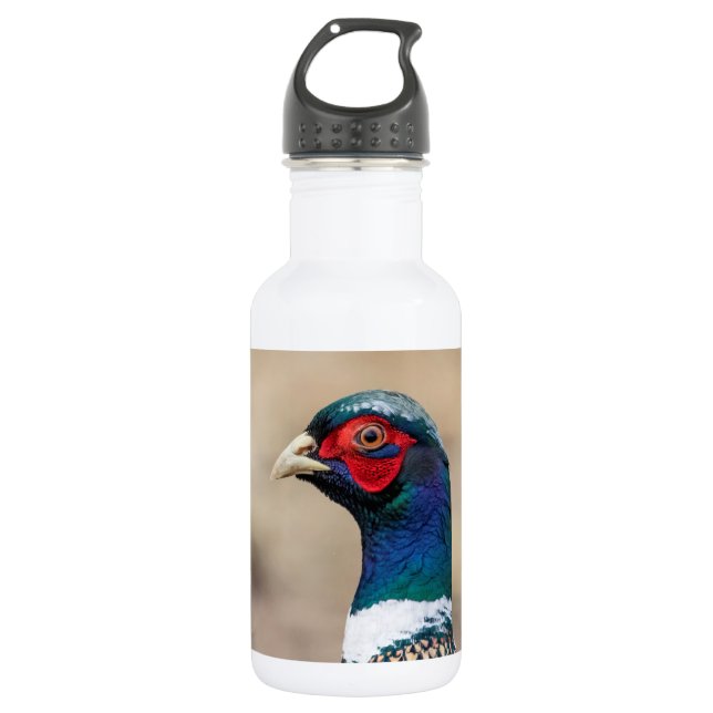 Portrait of a pheasant 532 ml water bottle (Front)