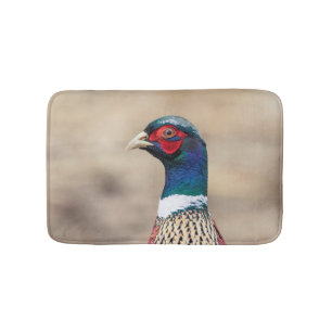 Portrait of a pheasant bath mat
