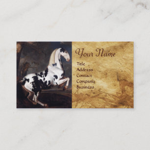 Portrait of a Piebald ,Parchment Monogram Business Card